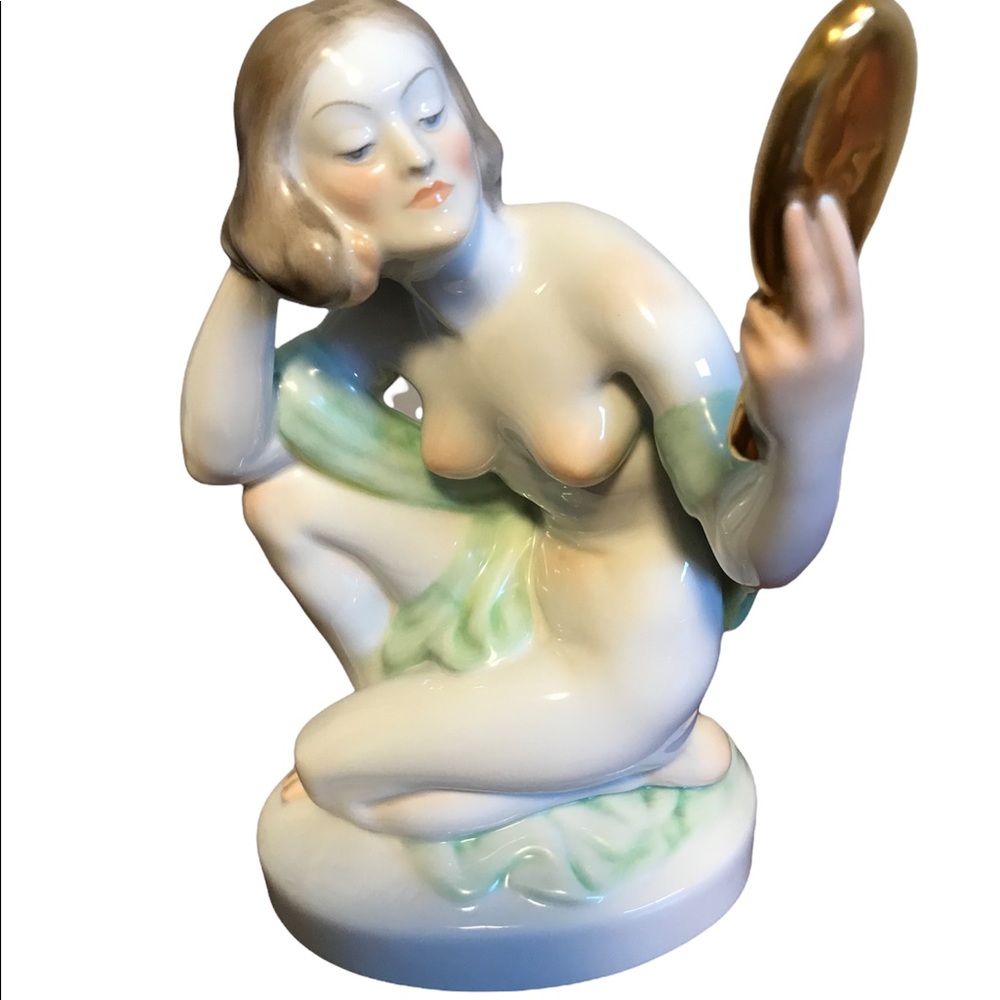 Herend Nude With Mirror